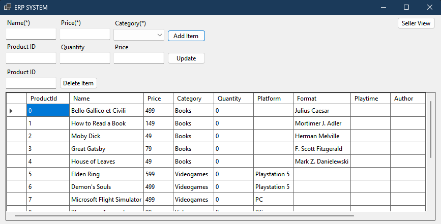 Screenshot of CSharp ERP System