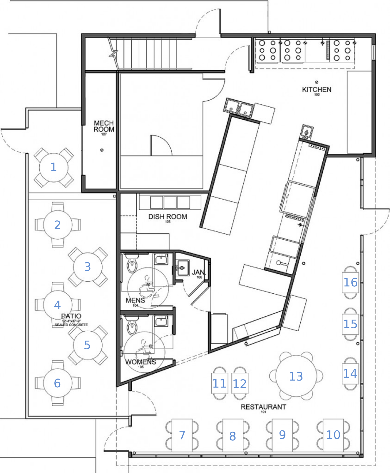 Screenshot of Plan on the tables placements