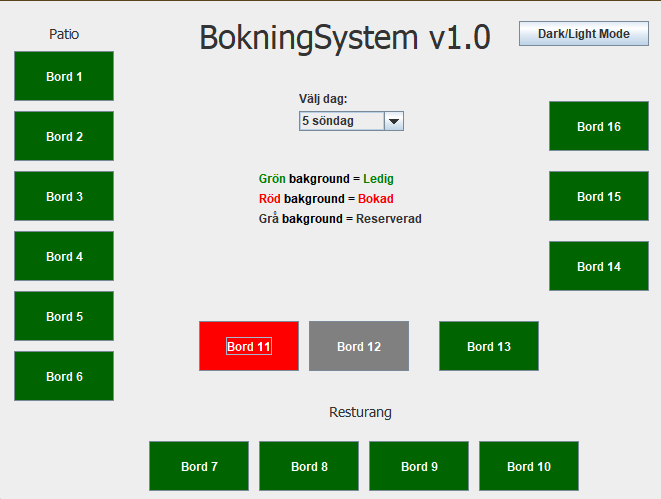 Screenshot of Table Booking prompt