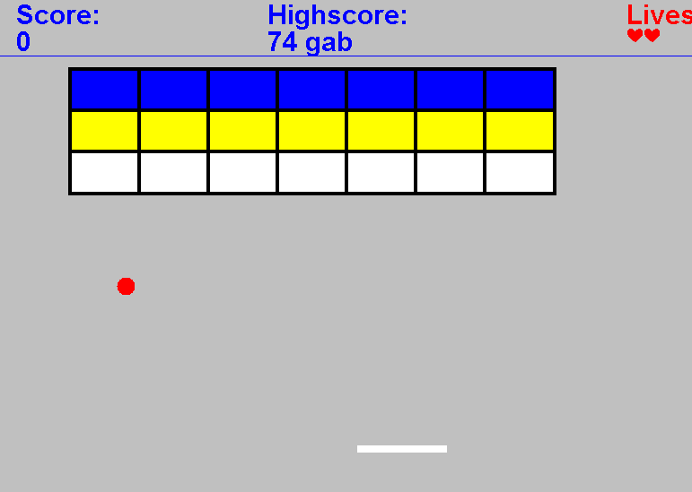 Screenshot of Breakout Game